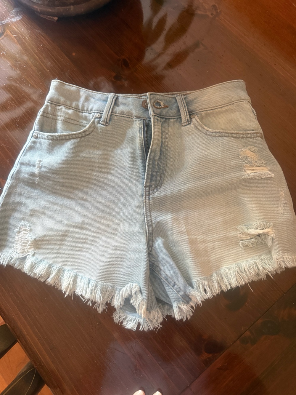 Sincerely Jules Light Blue Distressed Denim Shorts